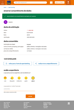 Data sharing end successfully screen