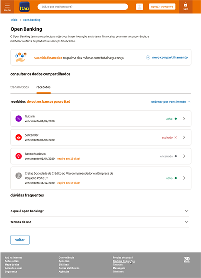 Home - Received data screen (Tab)